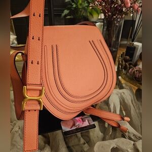 Chloe Marcie Crossbody Bag in Coral